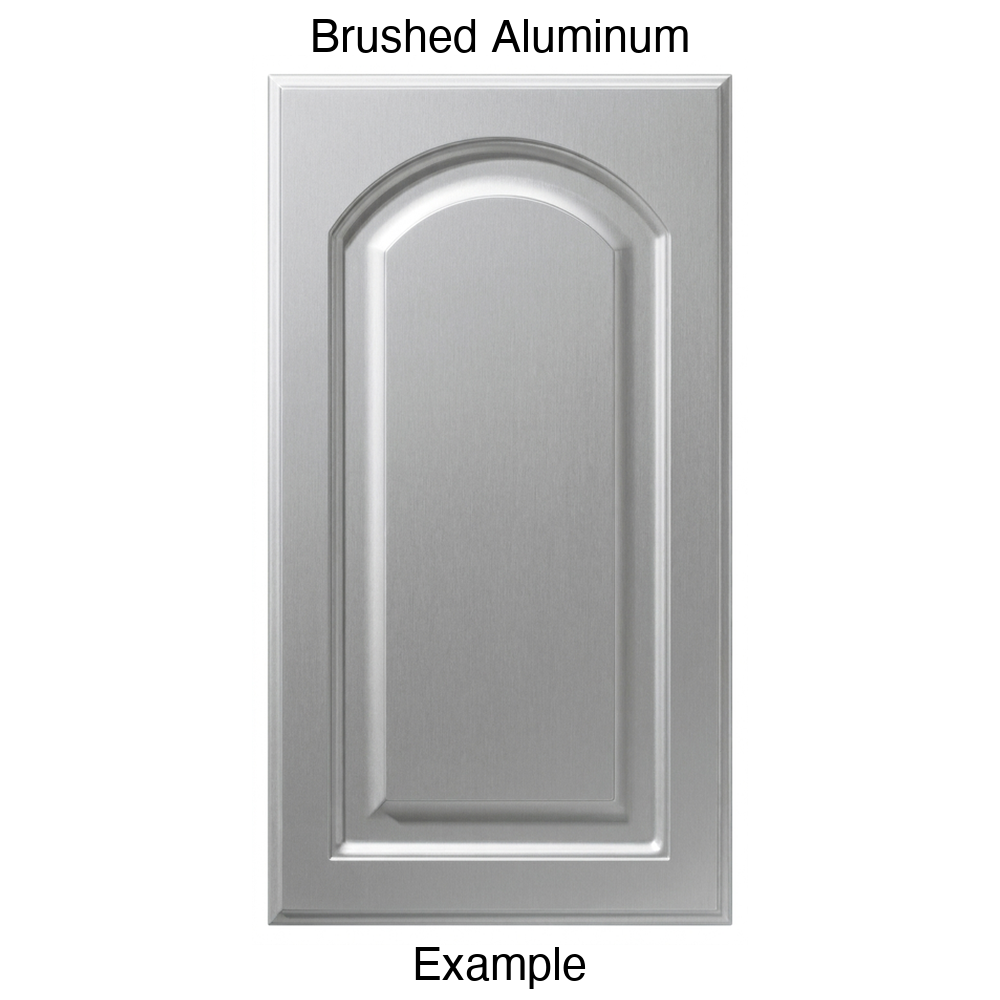 FS746 Arched Raised Panel Thermofoil Cabinet Door in Brushed Aluminum