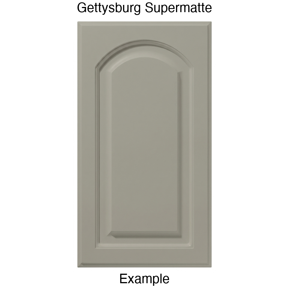 FS746 Arched Raised Panel Thermofoil Cabinet Door in Gettysburg Supermatte