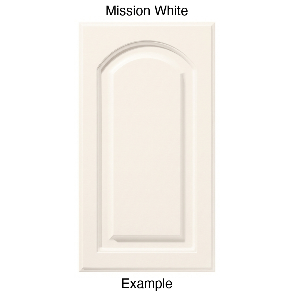 FS746 Arched Raised Panel Thermofoil Cabinet Door in Mission White
