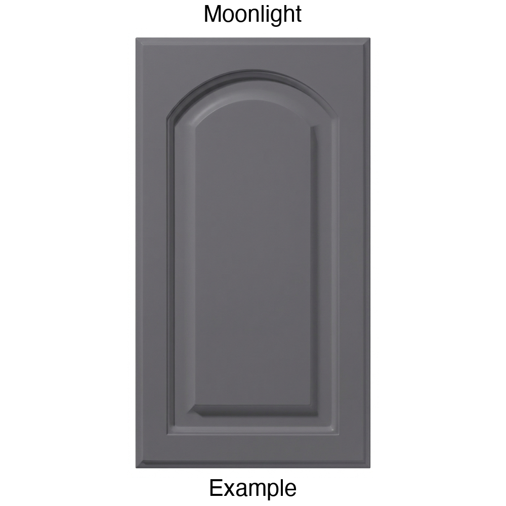 FS746 Arched Raised Panel Thermofoil Cabinet Door in Moonlight
