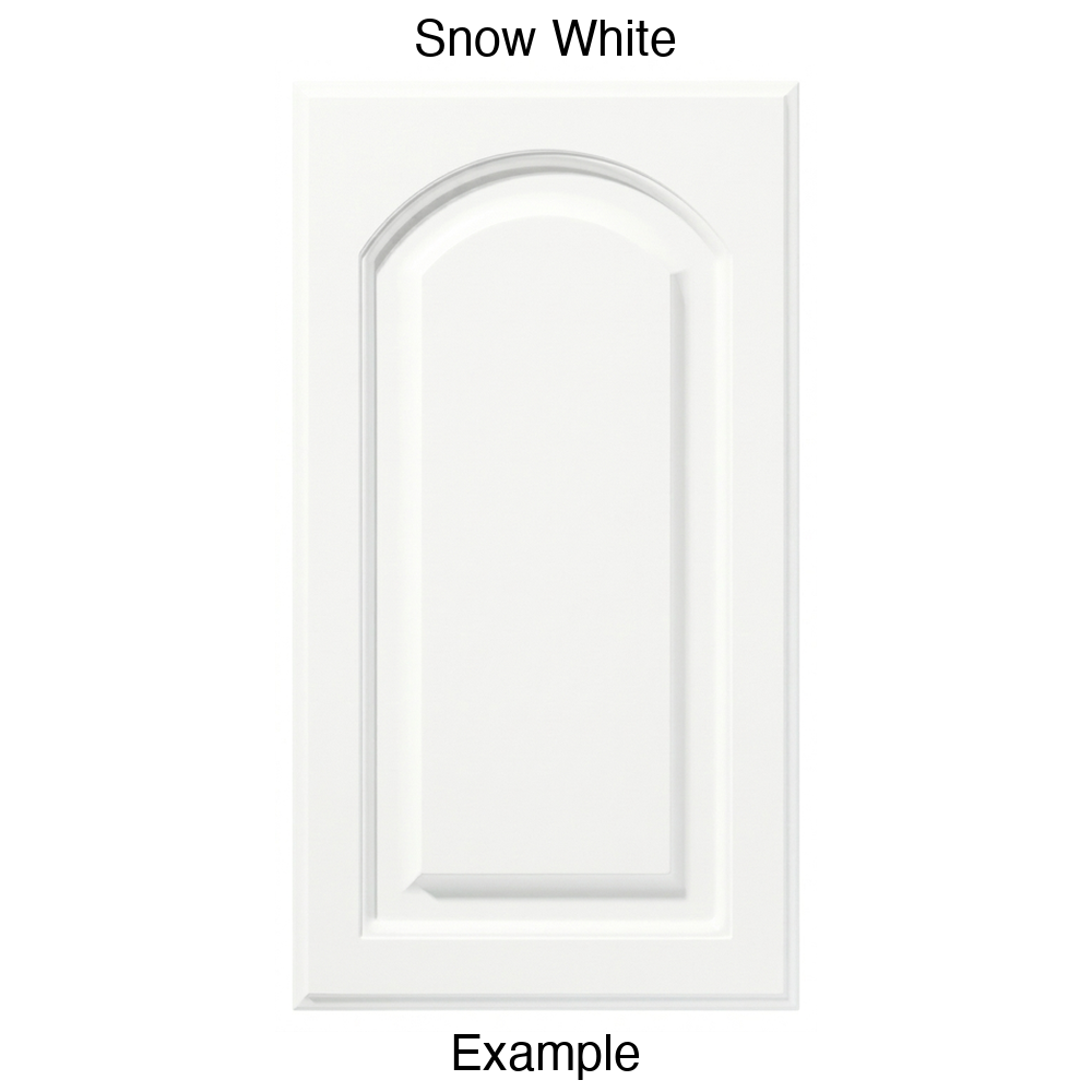 FS746 Arched Raised Panel Thermofoil Cabinet Door in Snow White
