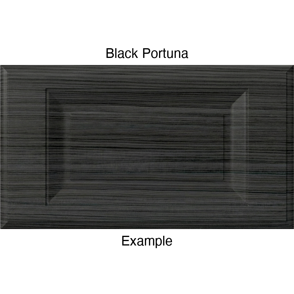 FS842 Thermofoil Drawer Front, Routed, in Black Portuna