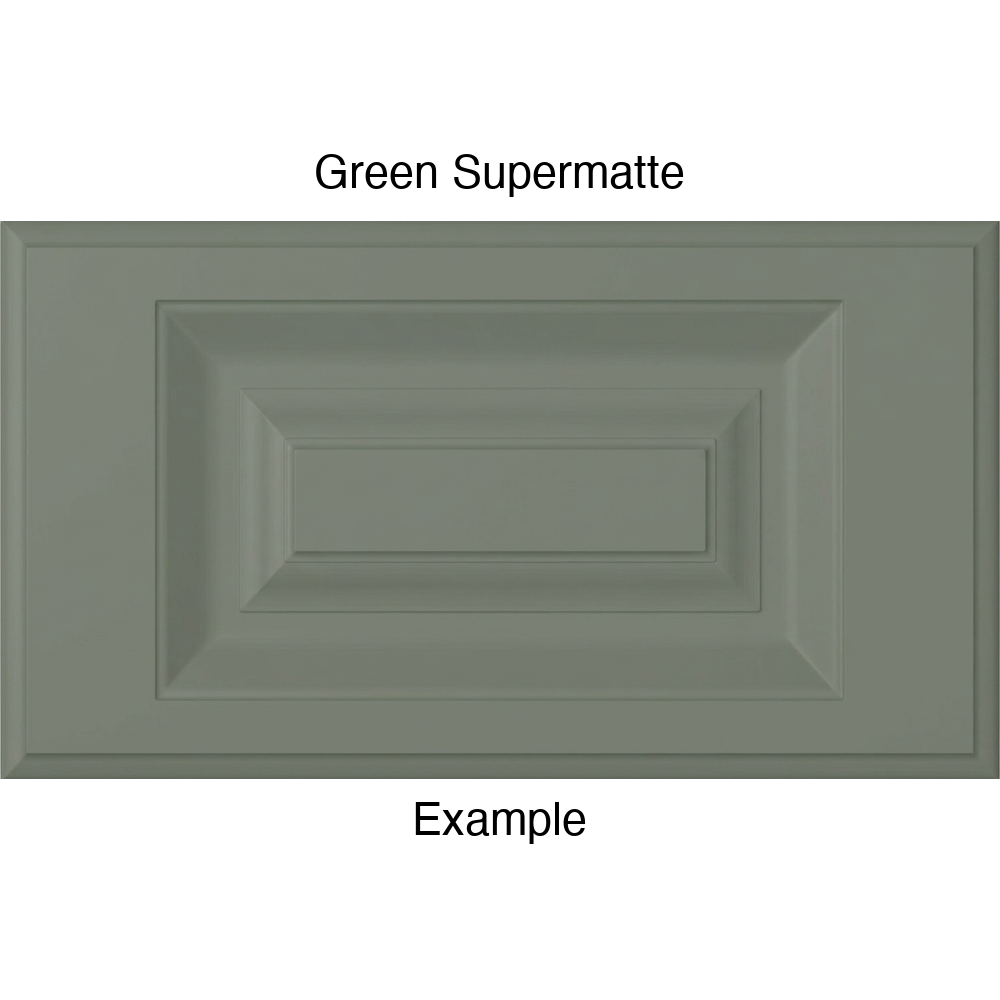 FS842 Thermofoil Drawer Front, Routed, in Green Supermatte