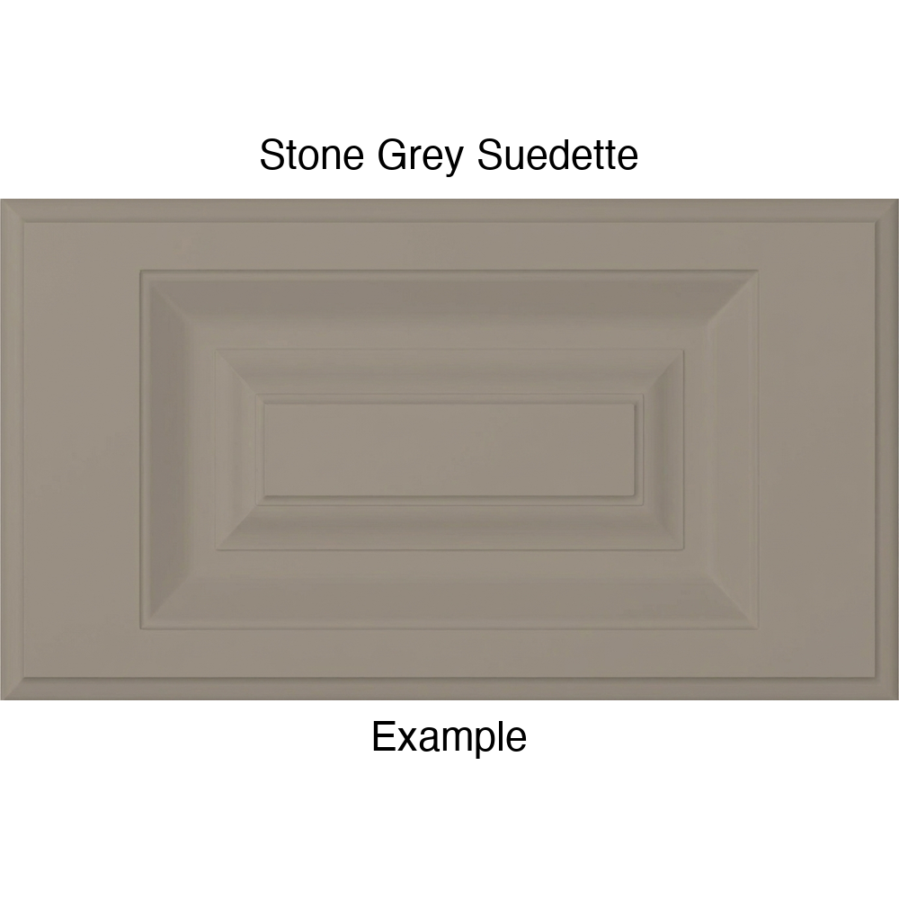 FS842 Thermofoil Drawer Front, Routed, in Stone Grey Suedette