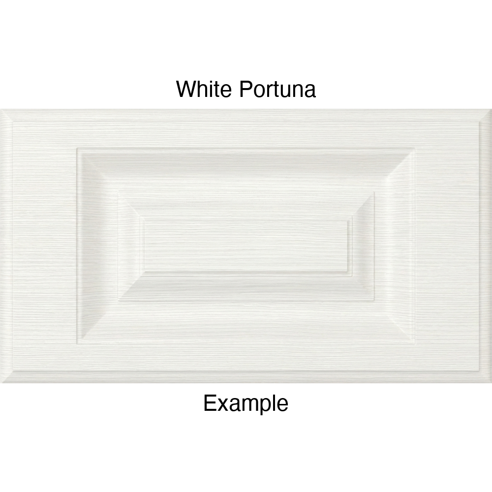 FS842 Thermofoil Drawer Front, Routed, in White Portuna