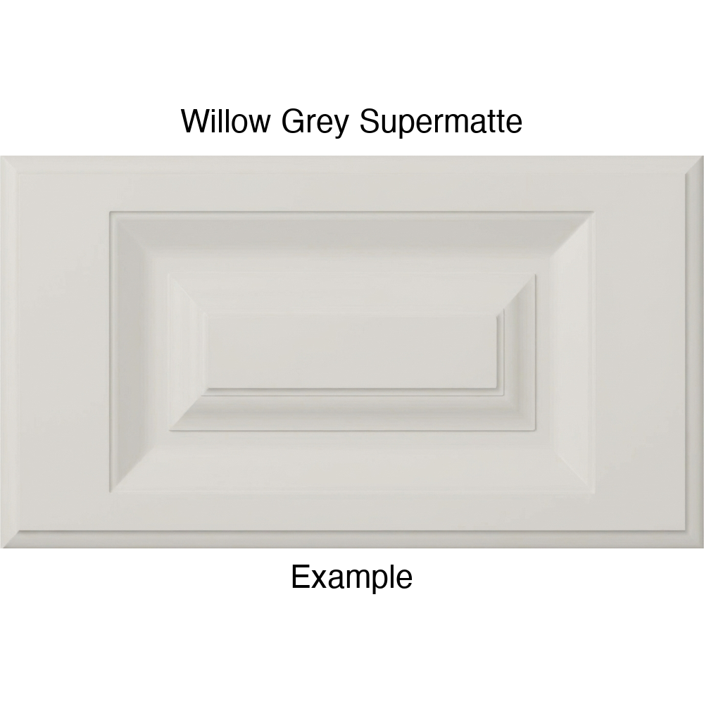 FS842 Thermofoil Drawer Front, Routed, in Willow Grey Supermatte