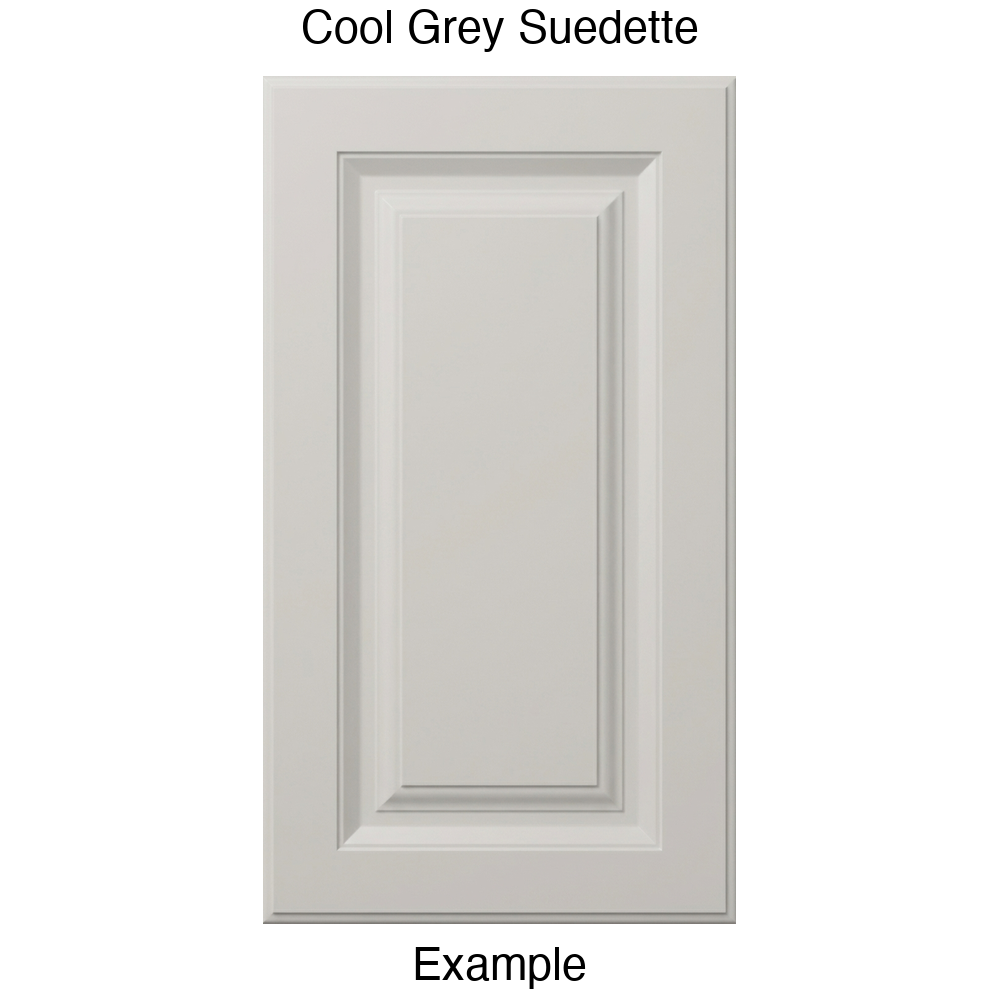 FS842 Raised Panel Thermofoil Cabinet Door in Cool Grey Suedette