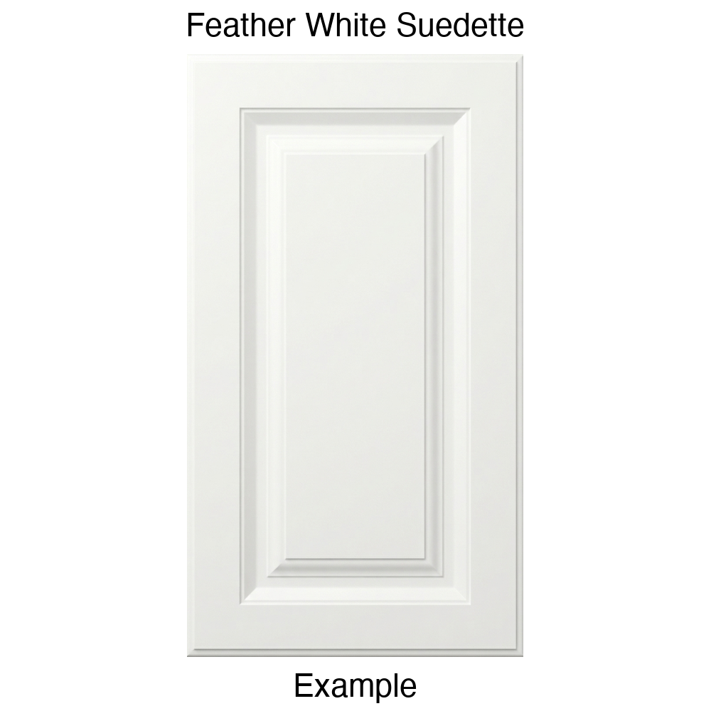 FS842 Raised Panel Thermofoil Cabinet Door in Feather White Suedette