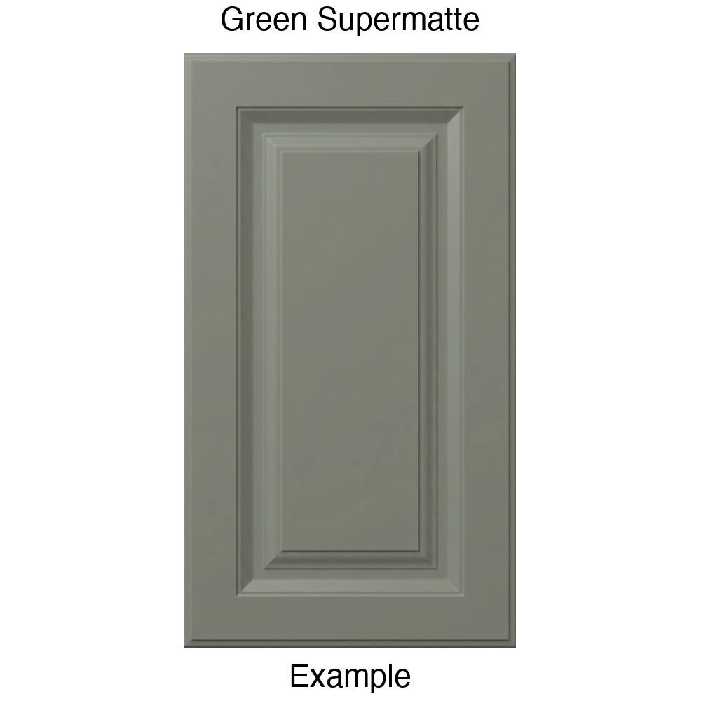 FS842 Raised Panel Thermofoil Cabinet Door in Green Supermatte