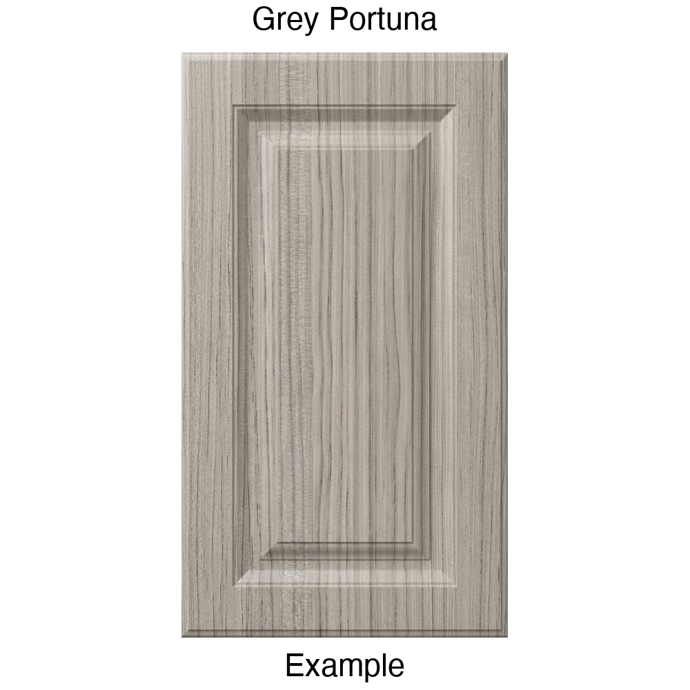 FS842 Raised Panel Thermofoil Cabinet Door in Grey Portuna