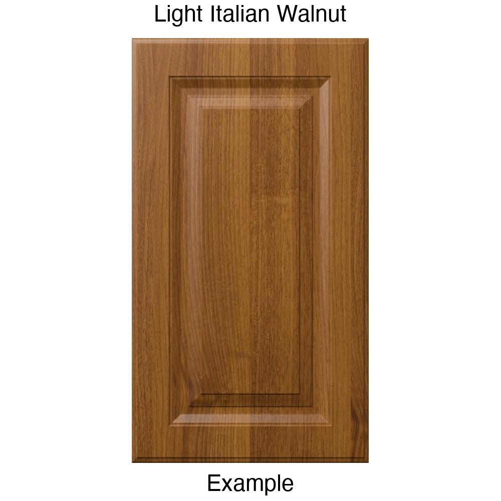 FS842 Raised Panel Thermofoil Cabinet Door in Light Italian Walnut