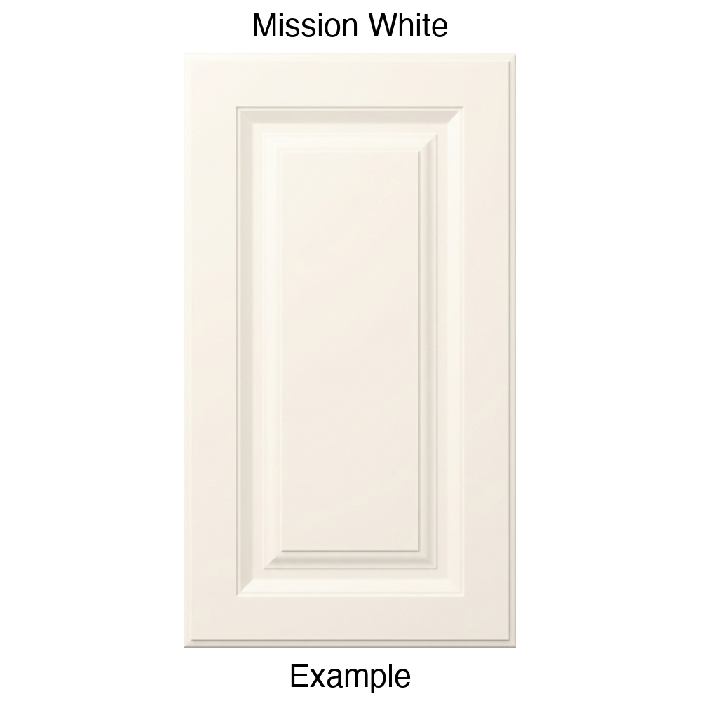 FS842 Raised Panel Thermofoil Cabinet Door in Mission White