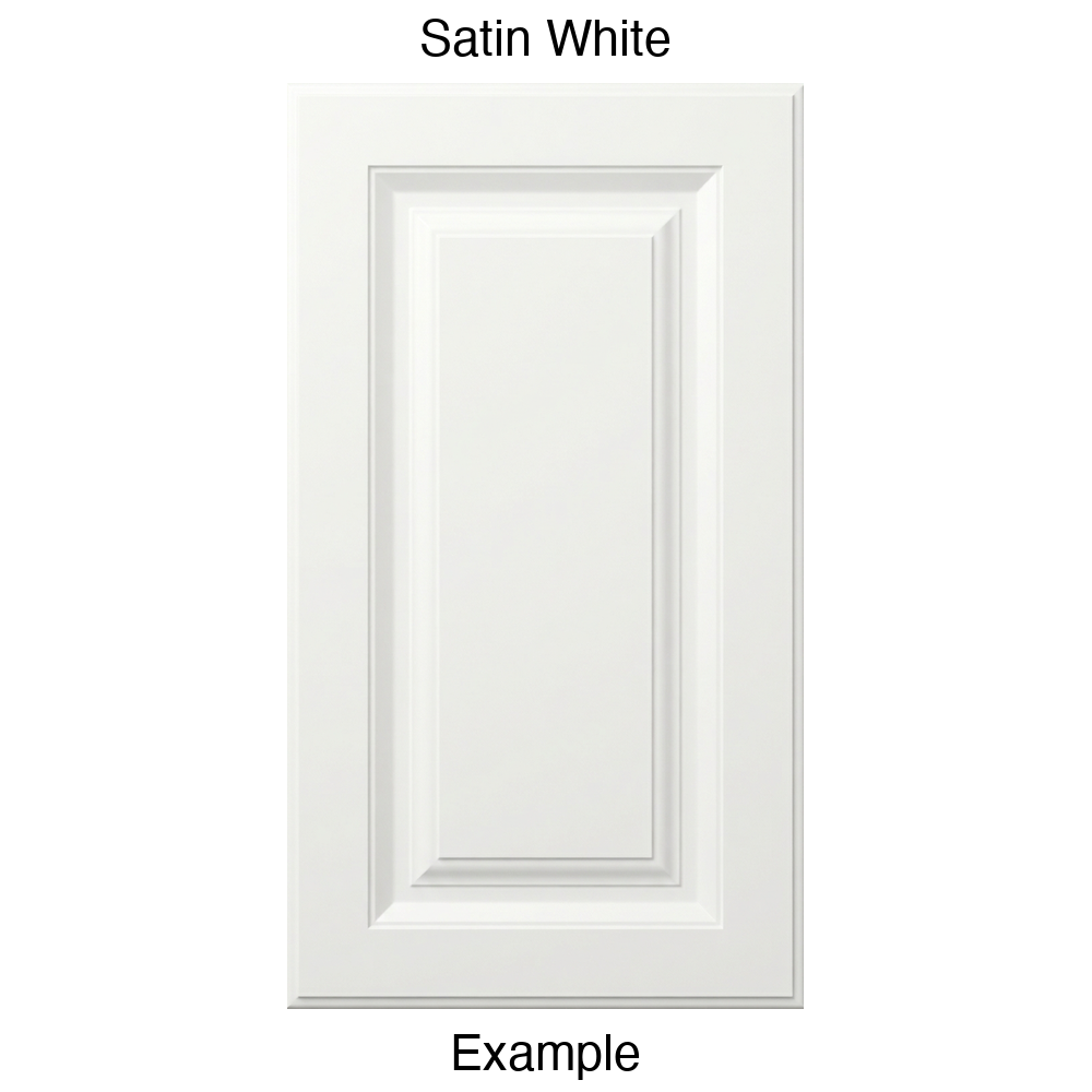 FS842 Raised Panel Thermofoil Cabinet Door in Satin White