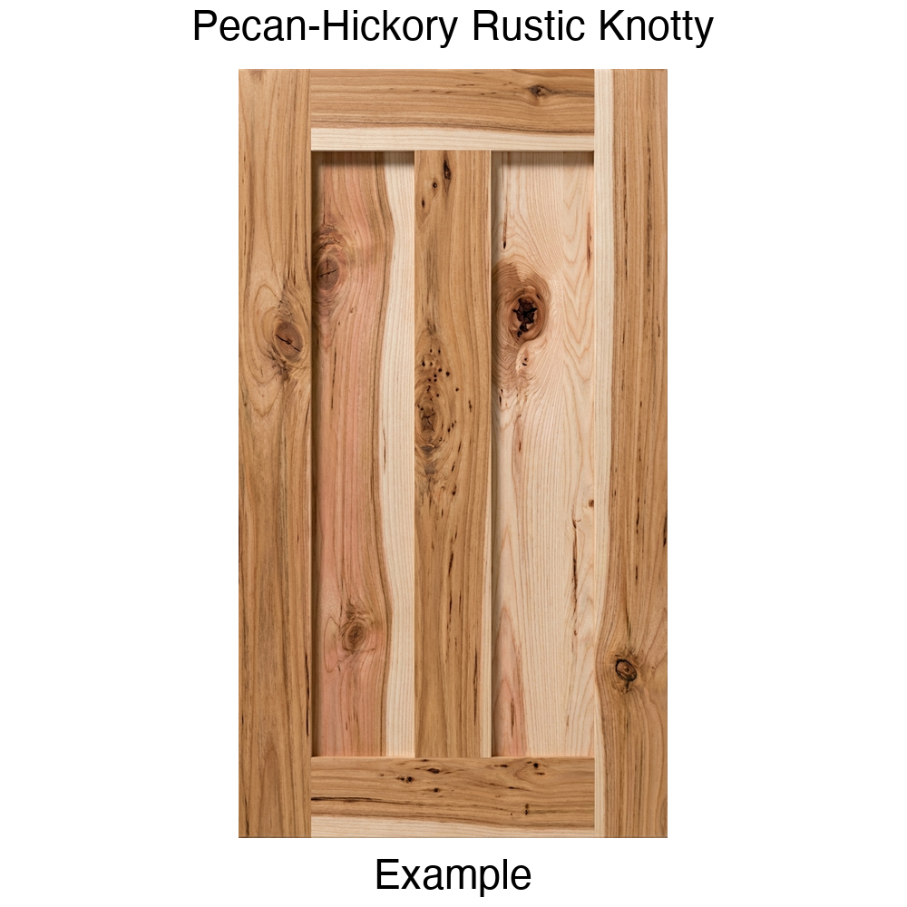 Flagstaff Recessed Panel Cabinet Door in Pecan-Hickory Rustic Knotty