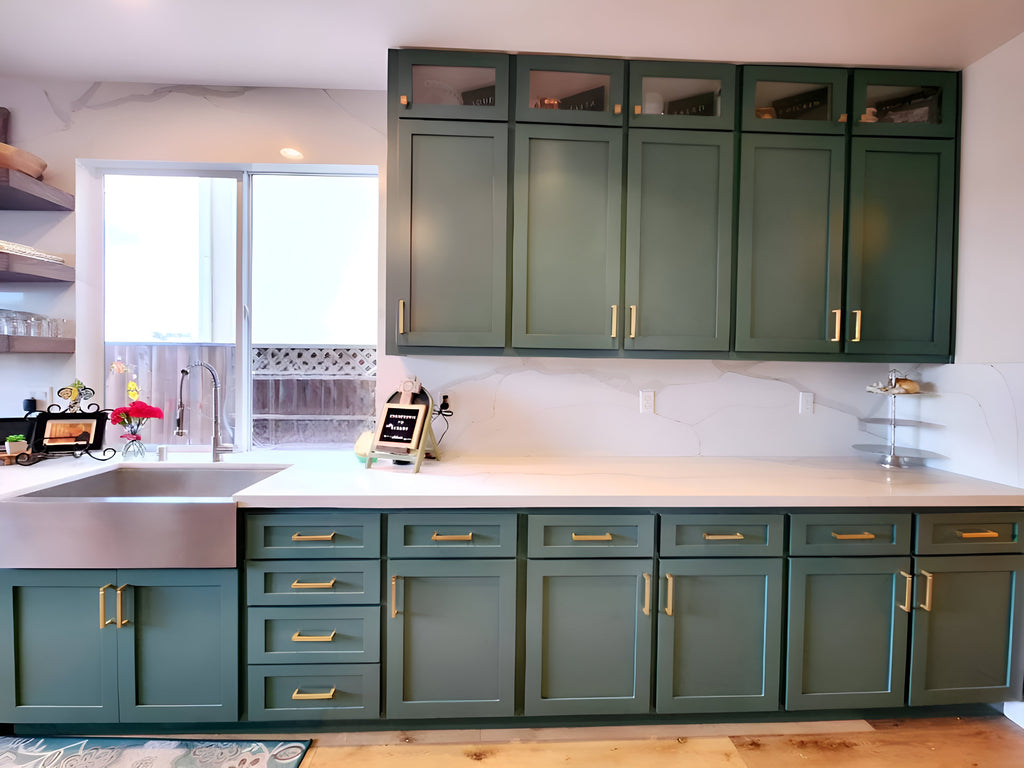 painted shaker cabinets in kitchen