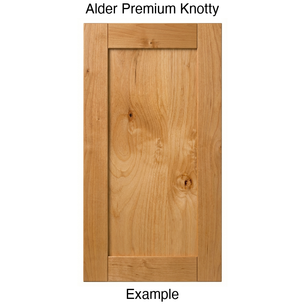 Indiana Recessed Panel Cabinet Door in Alder Premium Knotty