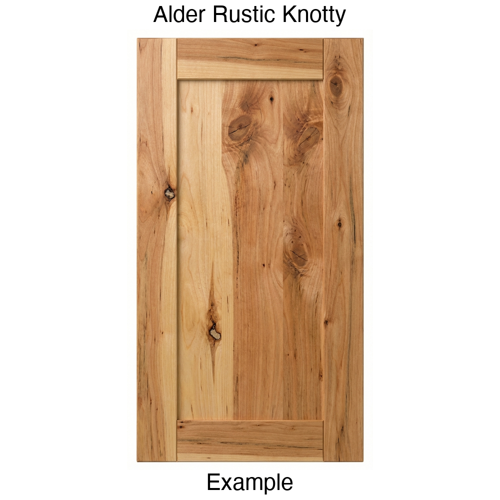 Indiana Recessed Panel Cabinet Door in Alder Rustic Knotty