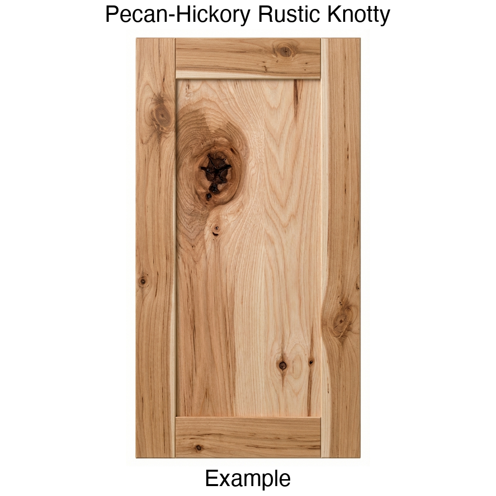 Indiana Recessed Panel Cabinet Door in Pecan-Hickory Rustic Knotty