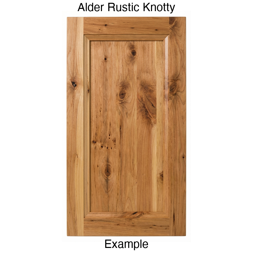Isabella Recessed Panel Cabinet Door in Alder Rustic Knotty