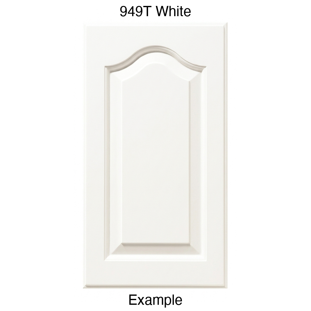 JL7 Cathedral Raised Panel Thermofoil Cabinet Door (Liberty Style) in 949T White