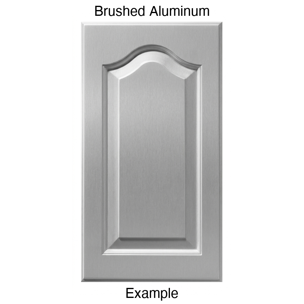 JL7 Cathedral Raised Panel Thermofoil Cabinet Door (Liberty Style) in Brushed Aluminum