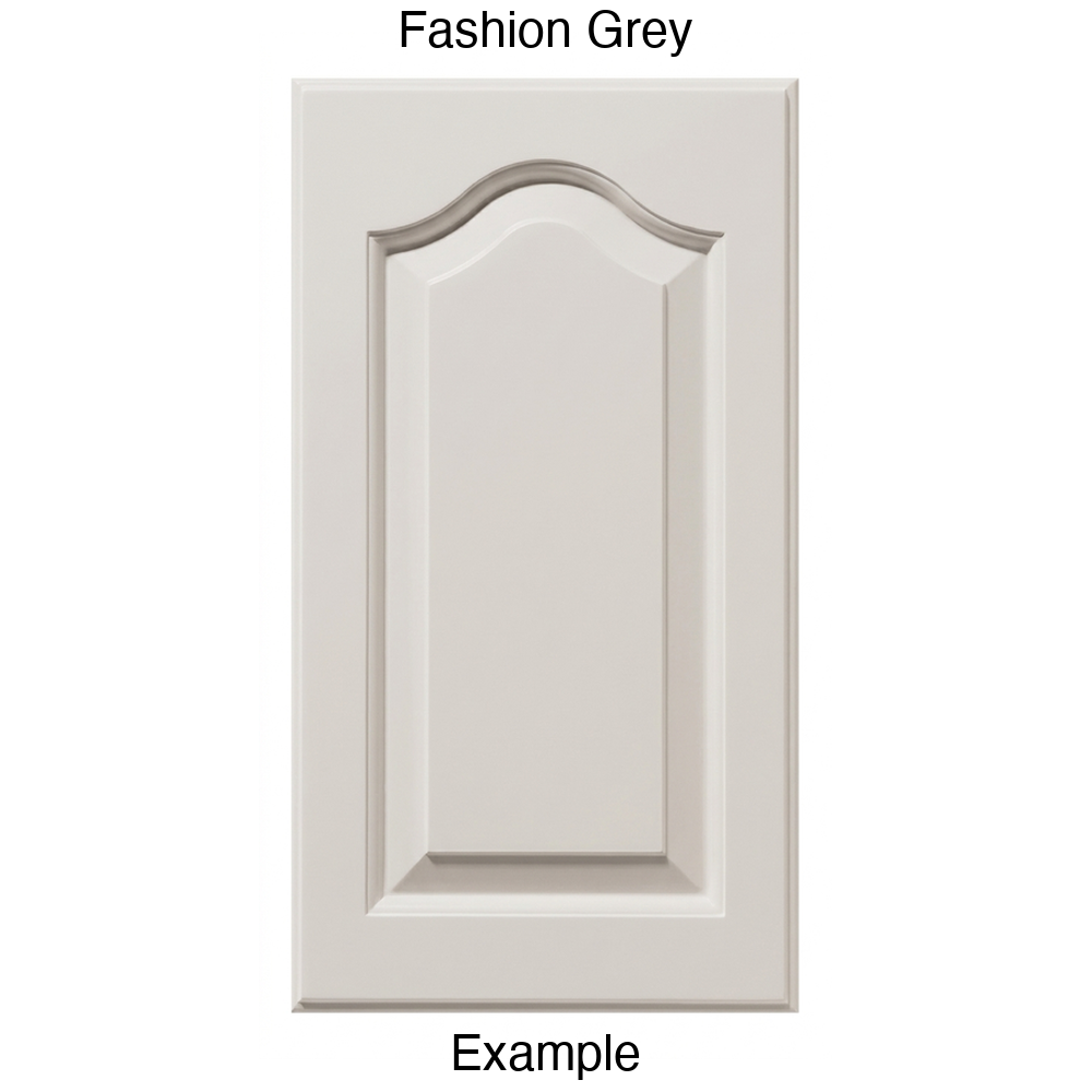 JL7 Cathedral Raised Panel Thermofoil Cabinet Door (Liberty Style) in Fashion Grey