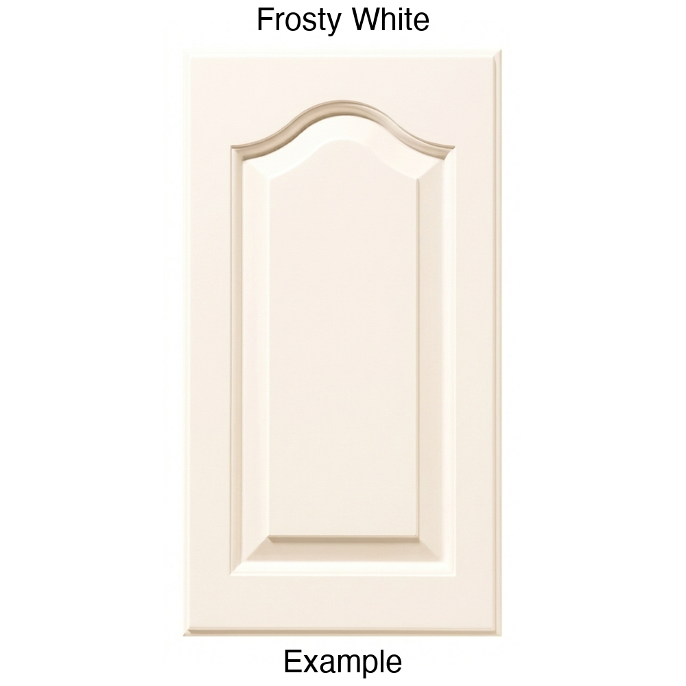 JL7 Cathedral Raised Panel Thermofoil Cabinet Door (Liberty Style) in Frosty White