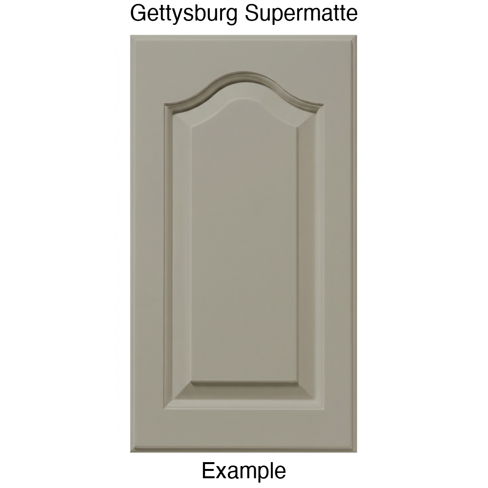 JL7 Cathedral Raised Panel Thermofoil Cabinet Door (Liberty Style) in Gettysburg Supermatte