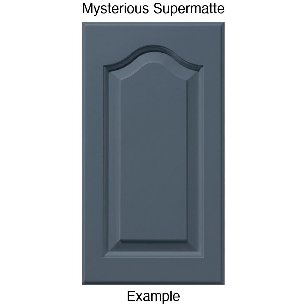 JL7 Cathedral Raised Panel Thermofoil Cabinet Door (Liberty Style) in Mysterious Supermatte