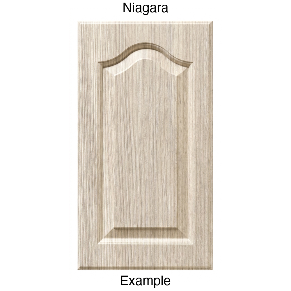 JL7 Cathedral Raised Panel Thermofoil Cabinet Door (Liberty Style) in Niagara