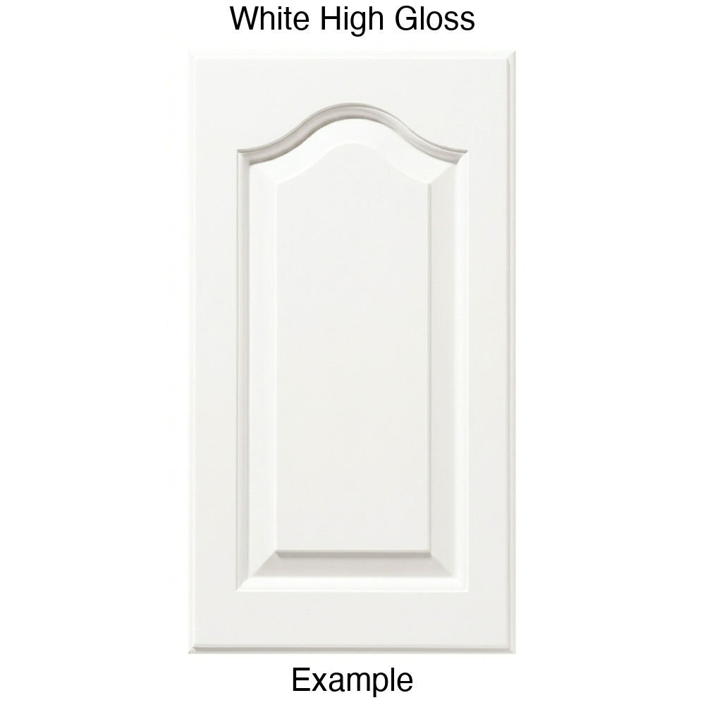 JL7 Cathedral Raised Panel Thermofoil Cabinet Door (Liberty Style) in White High Gloss