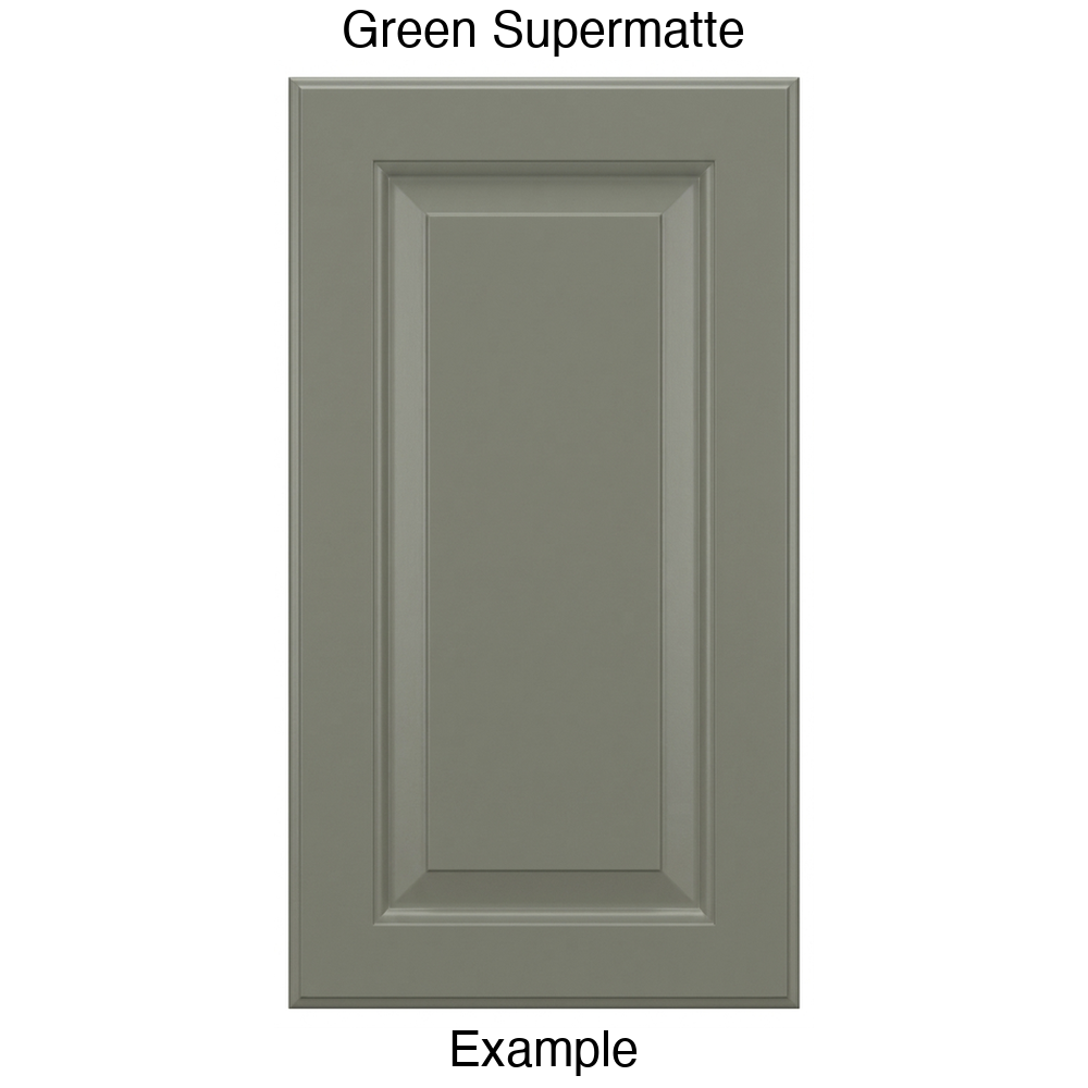 JR7 Raised Panel Thermofoil Cabinet Door (Revere Style) in Green Supermatte