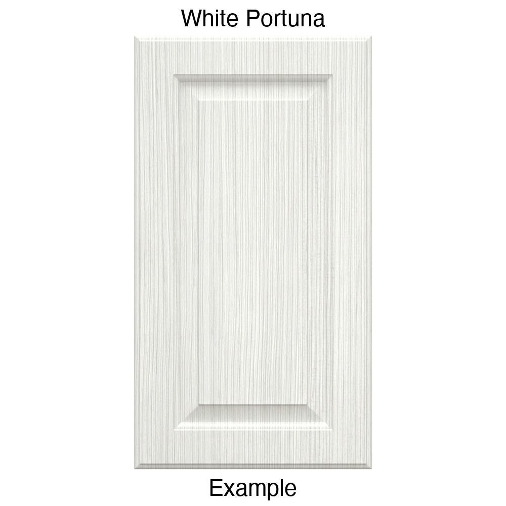 JR7 Raised Panel Thermofoil Cabinet Door (Revere Style) in White Portuna