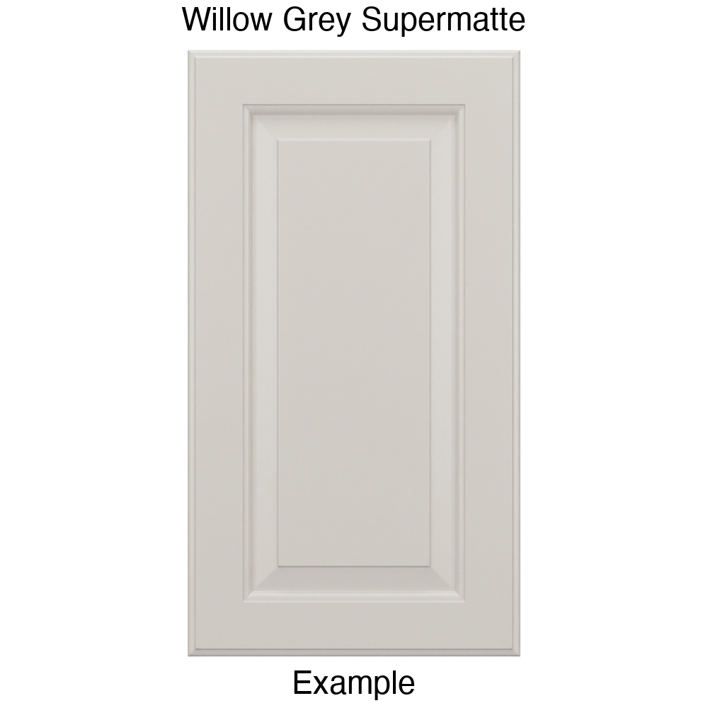 JR7 Raised Panel Thermofoil Cabinet Door (Revere Style) in Willow Grey Supermatte