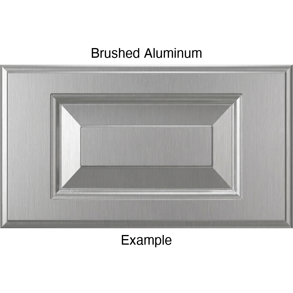 JR7 Thermofoil Drawer Front (Revere Style), Routed, in Brushed Aluminum