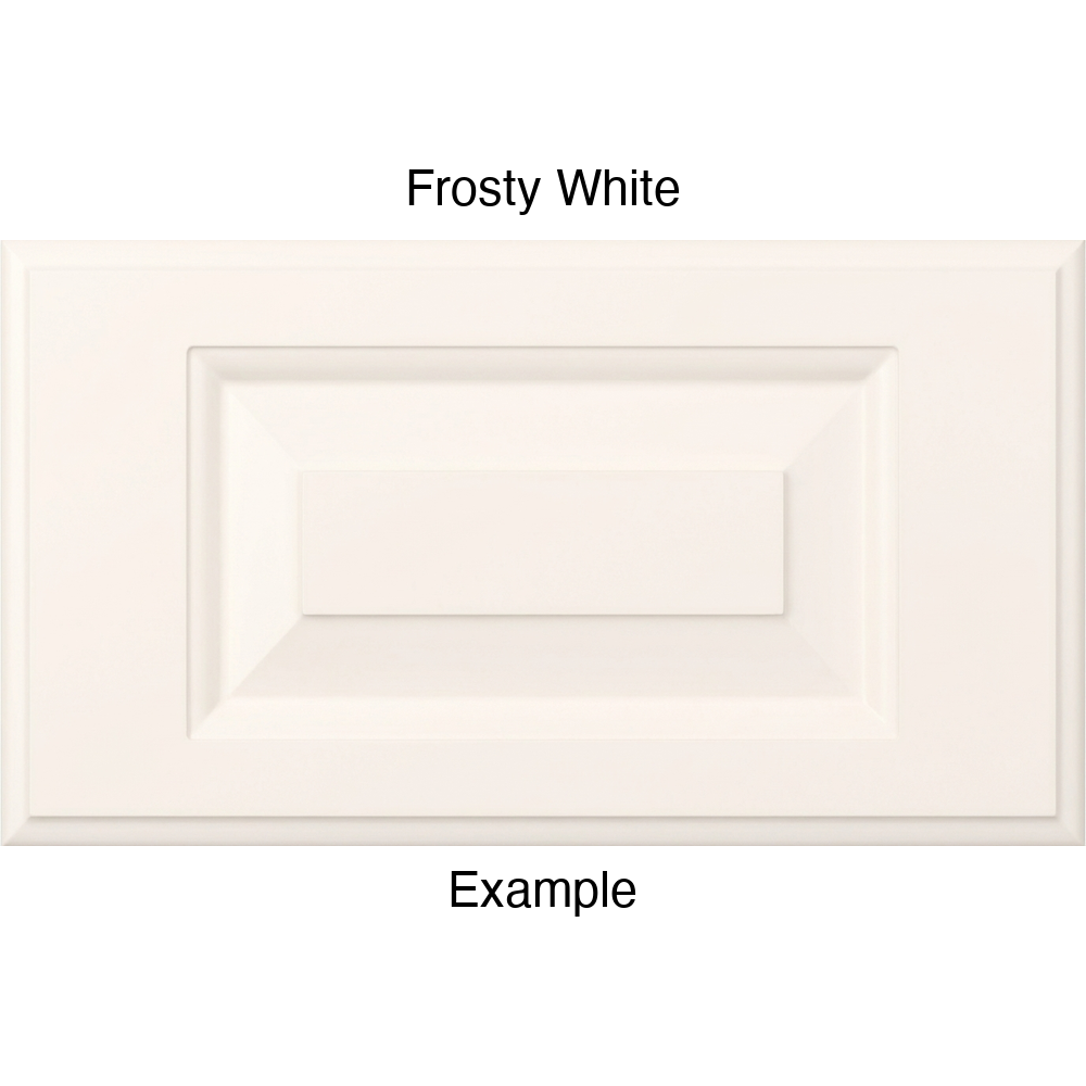 JR7 Thermofoil Drawer Front (Revere Style), Routed, in Frosty White