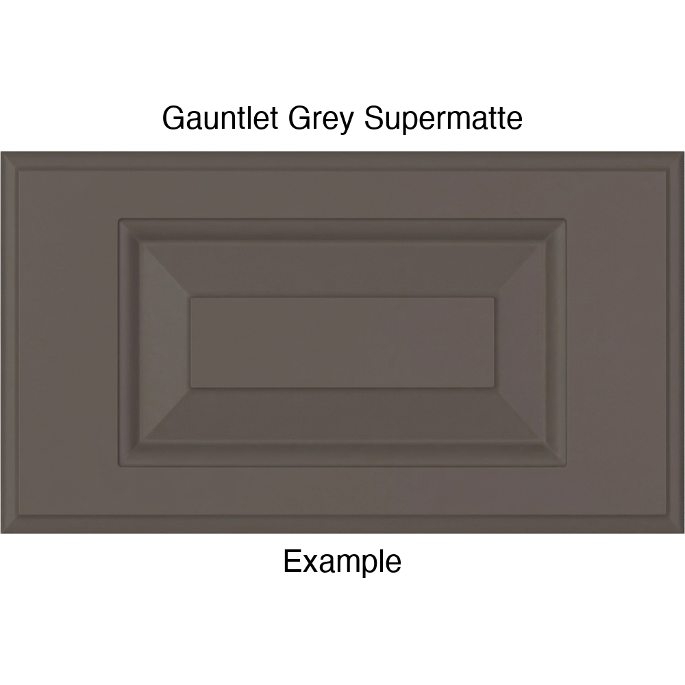 JR7 Thermofoil Drawer Front (Revere Style), Routed, in Gauntlet Grey Supermatte