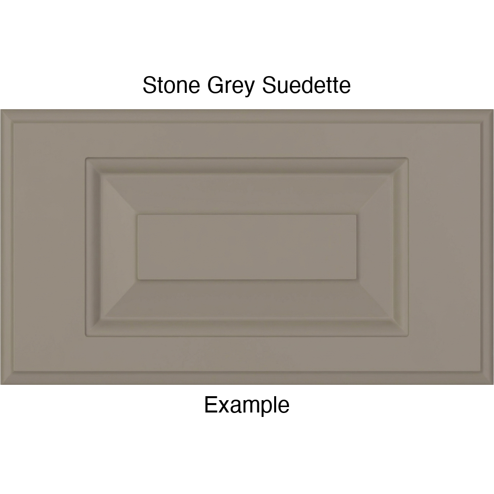 JR7 Thermofoil Drawer Front (Revere Style), Routed, in Stone Grey Suedette