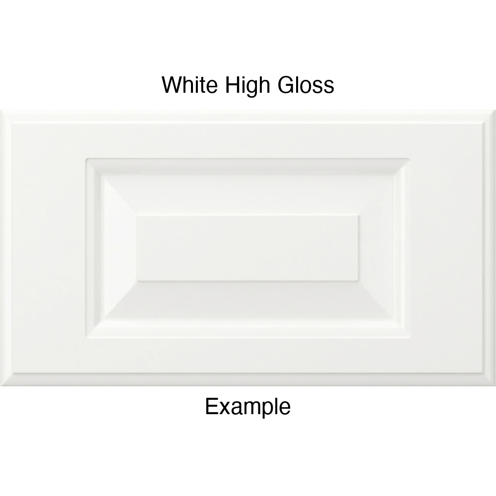JR7 Thermofoil Drawer Front (Revere Style), Routed, in White High Gloss
