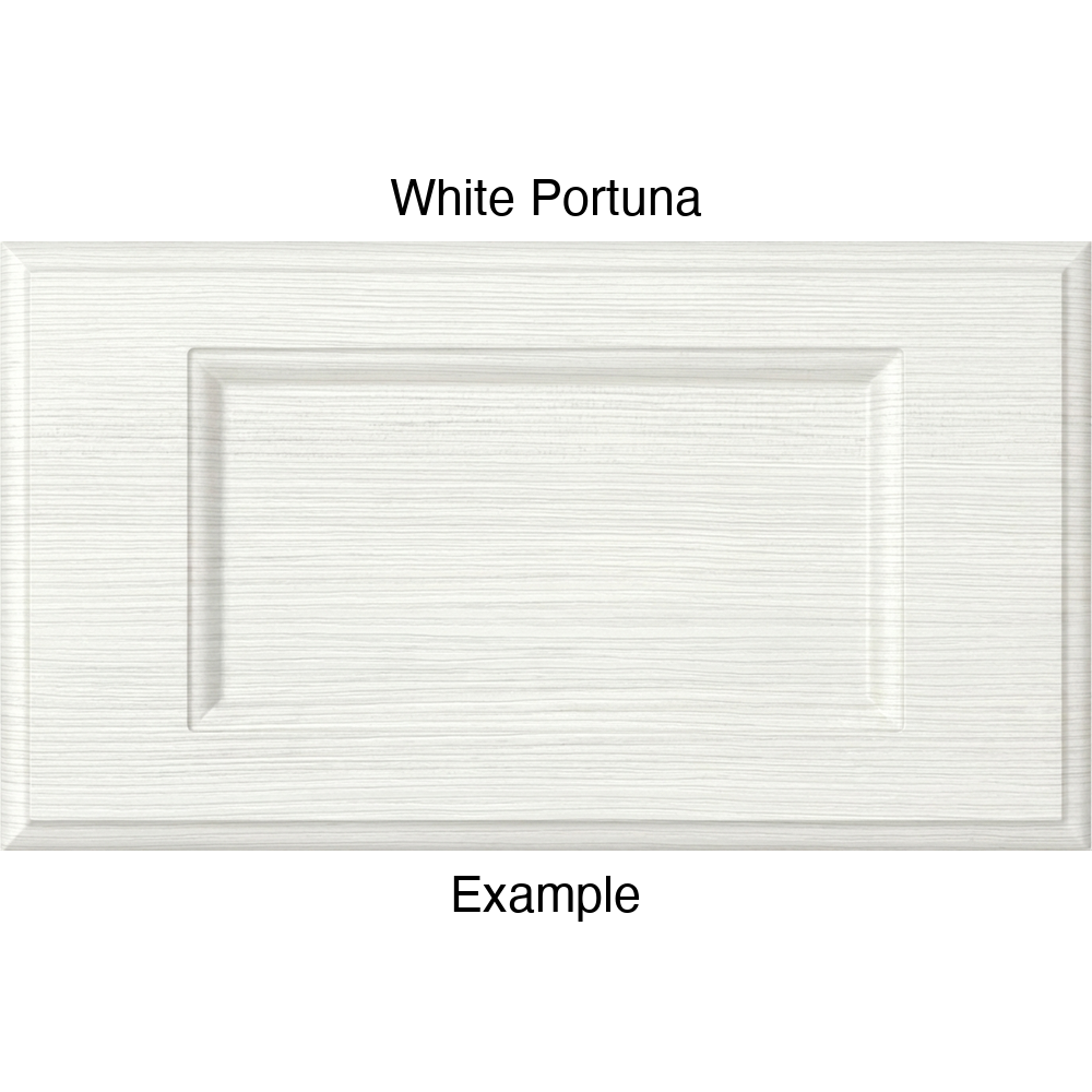 JR7 Thermofoil Drawer Front (Revere Style), Routed, in White Portuna