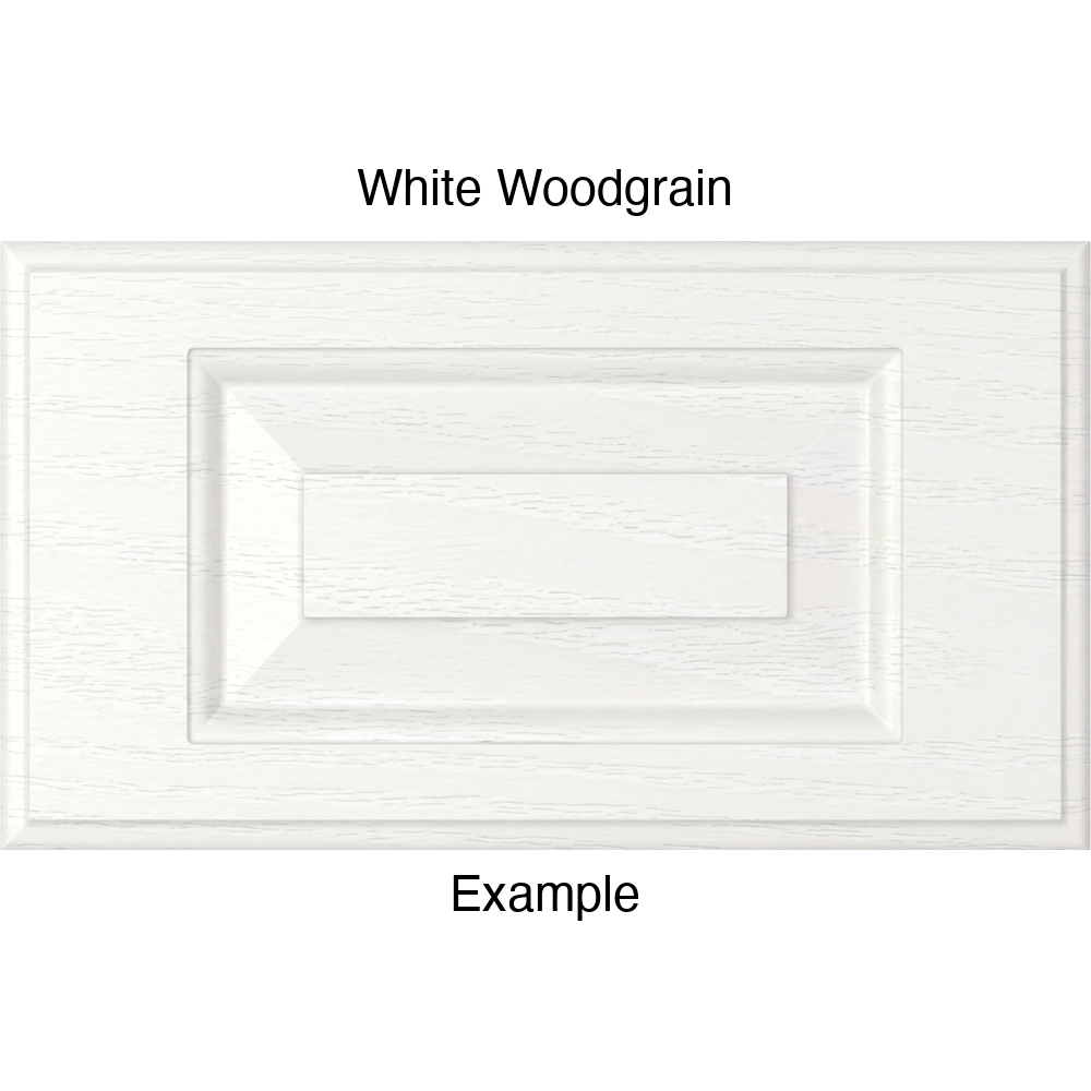 JR7 Thermofoil Drawer Front (Revere Style), Routed, in White Woodgrain