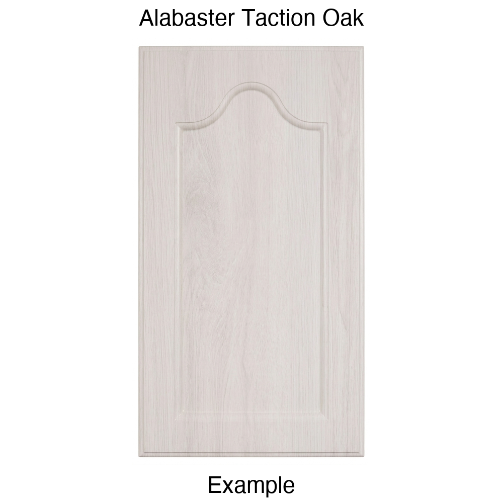LR981 Cathedral Recessed Panel Thermofoil Cabinet Door (Mission Style) in Alabaster Taction Oak