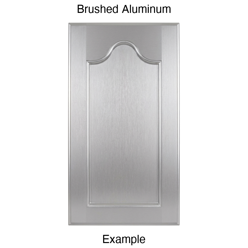 LR981 Cathedral Recessed Panel Thermofoil Cabinet Door (Mission Style) in Brushed Aluminum
