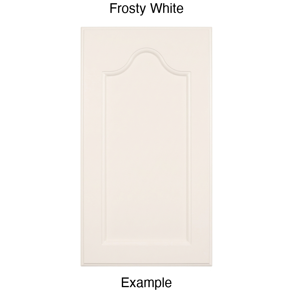 LR981 Cathedral Recessed Panel Thermofoil Cabinet Door (Mission Style) in Frosty White