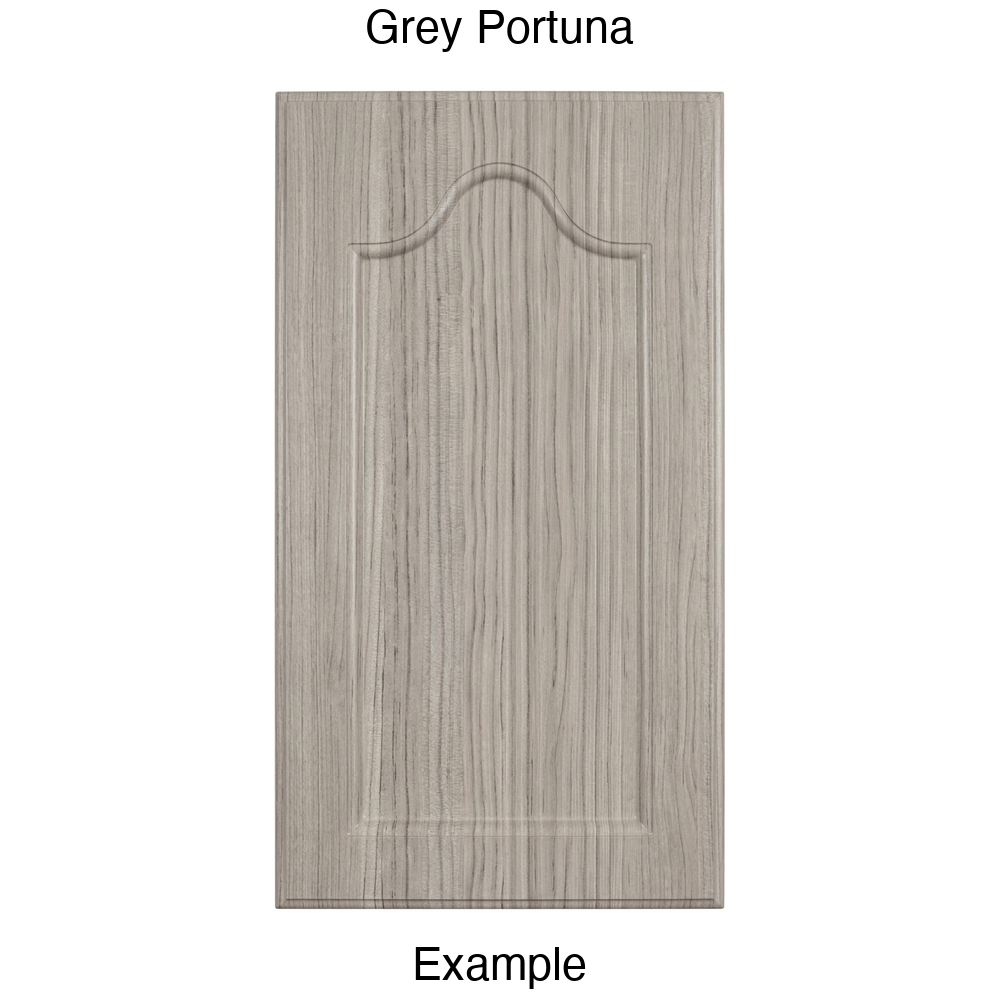 LR981 Cathedral Recessed Panel Thermofoil Cabinet Door (Mission Style) in Grey Portuna
