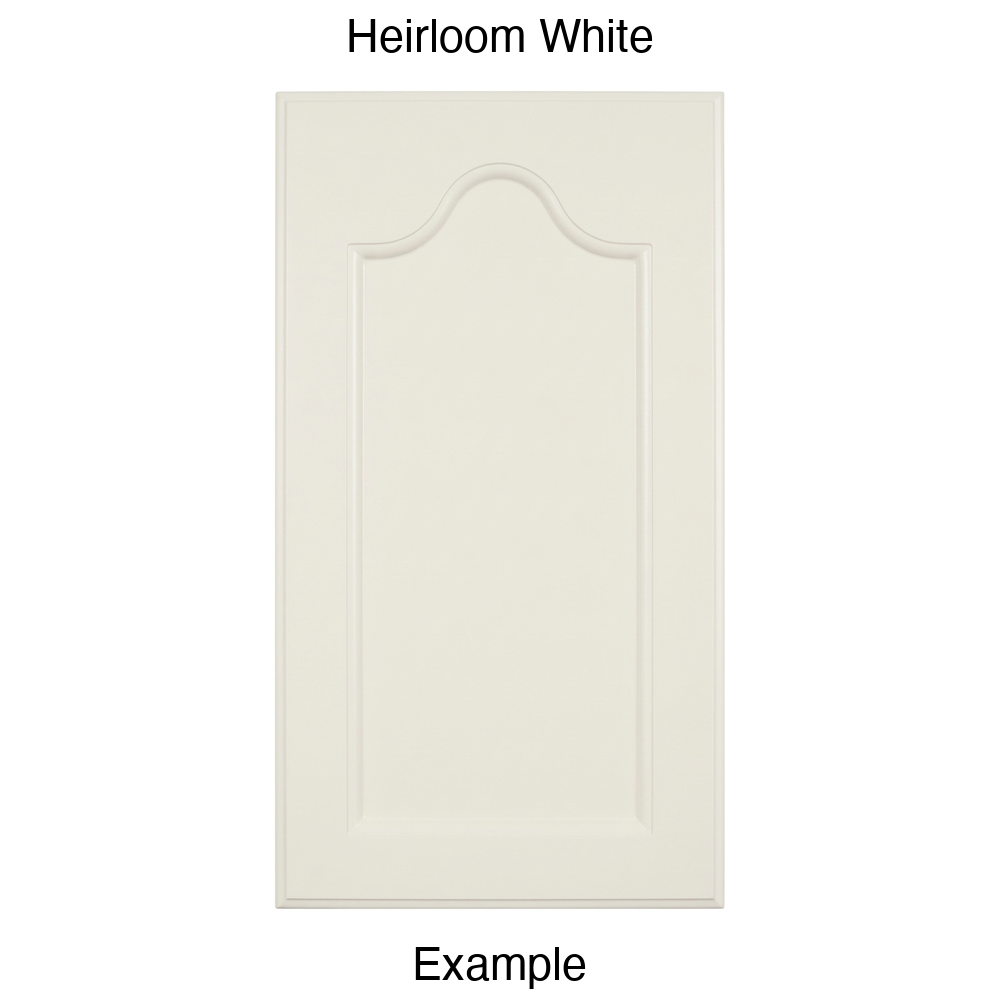 LR981 Cathedral Recessed Panel Thermofoil Cabinet Door (Mission Style) in Heirloom White