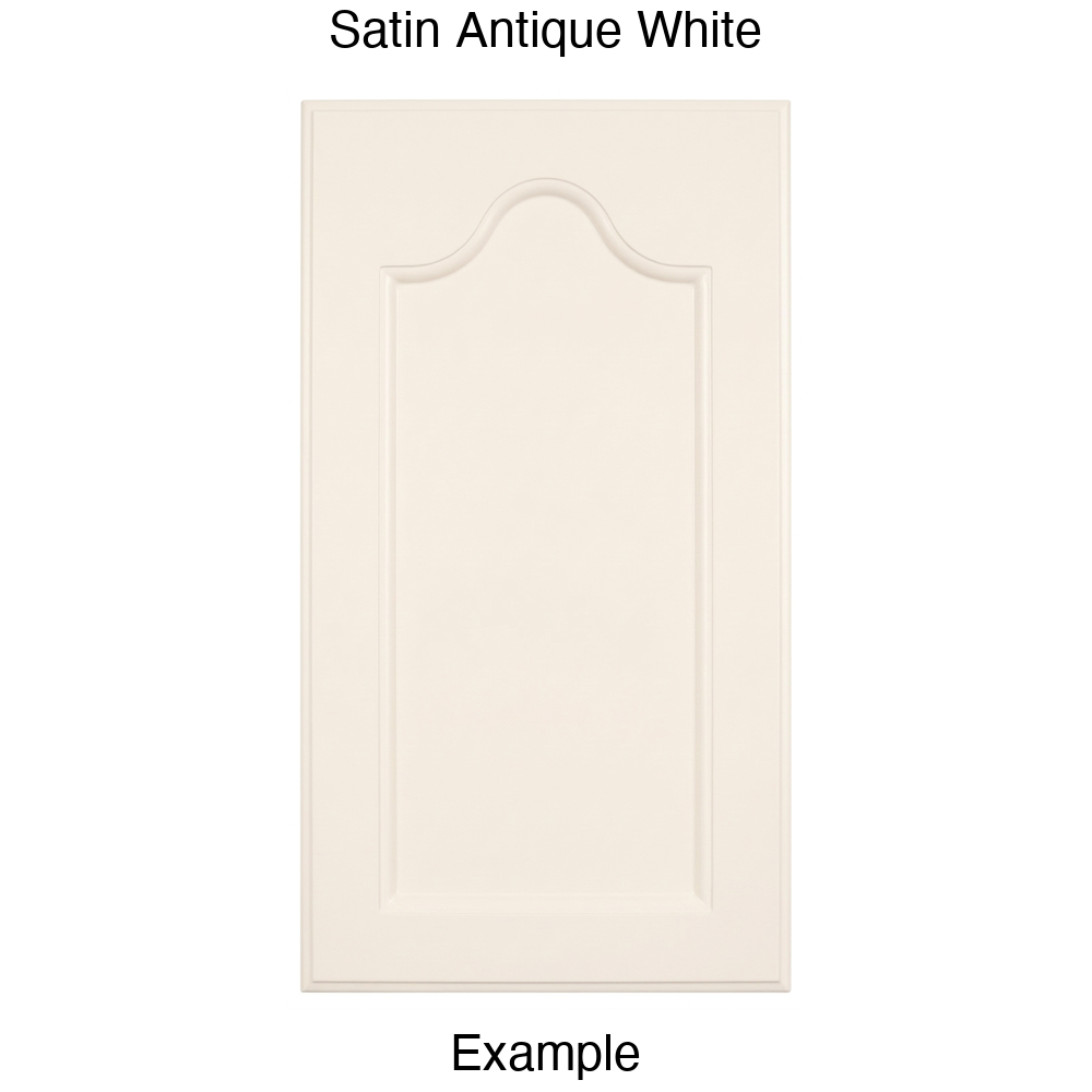 LR981 Cathedral Recessed Panel Thermofoil Cabinet Door (Mission Style) in Satin Antique White
