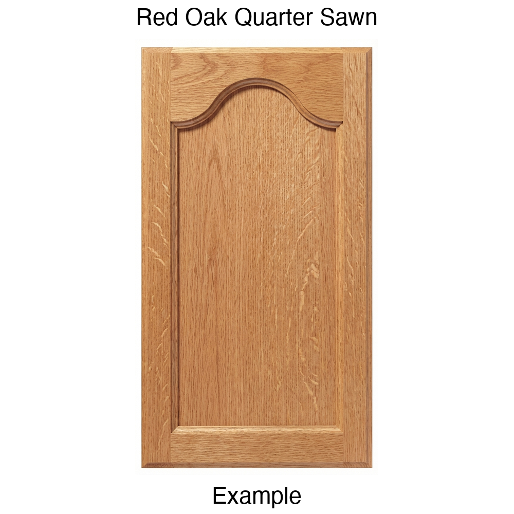 Mission Cathedral Recessed Panel Cabinet Door in Red Oak Quarter Sawn