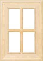 Monterey french lite glass cabinet door with beaded detail and curved edges