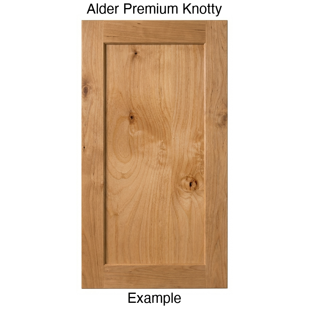 Oakley Recessed Panel Cabinet Door in Alder Premium Knotty